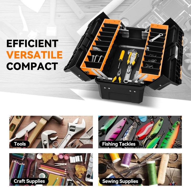Auto Dynasty Tool Box Set Portable 2-layer Folding Toolbox with
