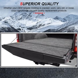 cciyu Complete Tailgate Cap Molding Kit HC3Z-9940602-A Compatible with 2017-2019 for Ford F-250 F-350 F-450 with Flex Step Models Tailgate Cap Molding Protector Spoiler Cover