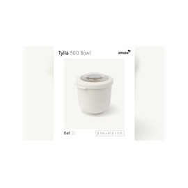 Amuse Tylla Bowl Food Storage Containers with Lid for the Fridge Storage Containers with Lid Airtight as Camping Tableware, Salad Bowl or Snack Bowl with Lid 500 ml Sage