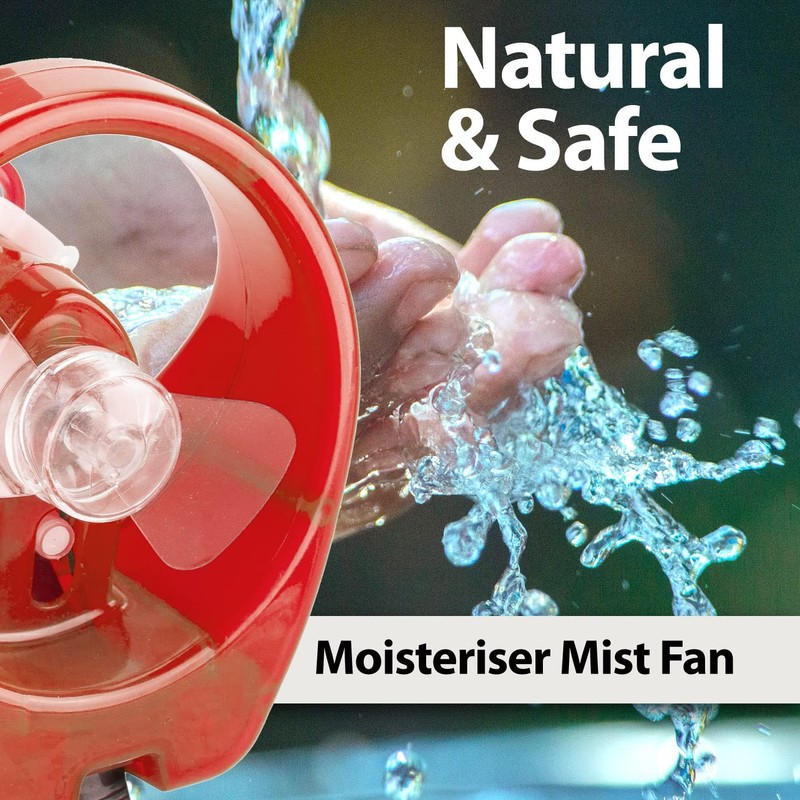 VFM - Red Cooling Mist Fan With Lanyard