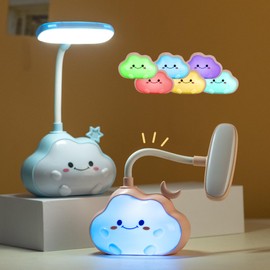 LED Nachtlicht Kinder Nachttischlampe Dimmbar Schreibtischlampe Kinderzimmer Nachtlampe Tragbar Stimmungslicht Wolke Aufladbares Stilllicht Baby