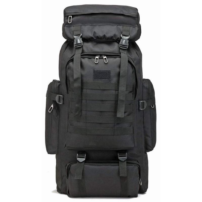 80L Waterproof Camouflage Outdoor Activity Backpacks - Bag Color: Black