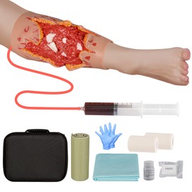 MedEduQuest - Entrenador de embalaje de heridas, manga de entrenamiento de heridas de fractura abierta, modelo de entrenamiento de vendaje para heridas, kit de entrenamiento de detener el sangrado