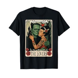 The Monster Frankenstein And Bride The Lovers Tarot Card T-Shirt