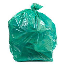 Plasticplace 12-16 Gallon Trash Bags │ 1.0 Mil │ Green Garbage Can Liners │ 24” x 31” (250 Count), W14LDG