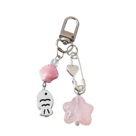 Ocean Starfish Shell Keychain for Women Cute Small Fish Design Suitable for Camera Keys Purse Bag Charms Accessories