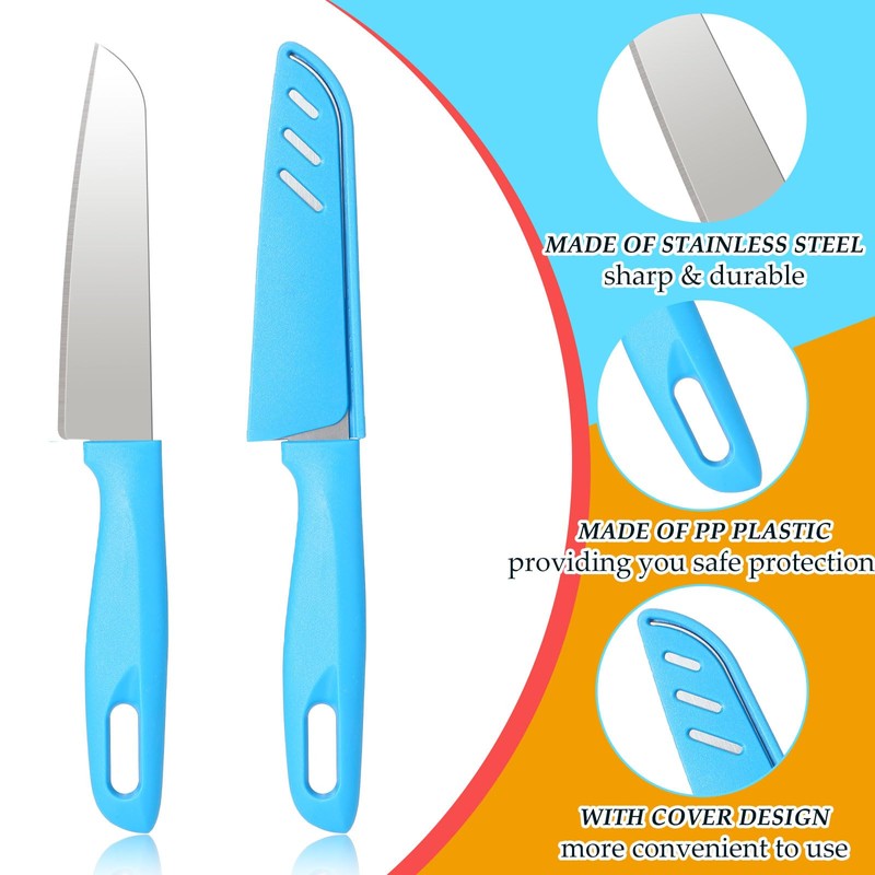 Lothee 20 Pcs Paring Knife Bulk, 5 Colors Fruit &