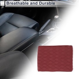 X AUTOHAUX Car Center Console Cover Car Armrest Cover 12.60"x8.27"x1.97" Red Napa Leather