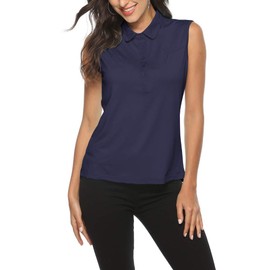 AIRIKE Golf Polo Shirts for Women Sleeveless Summer Sports Athletic Fashionable Workwear-Quick Dry Womens Tank Tops