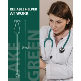 FriCARE Stethoscope - Stethoscopes for Nurses Nursing Student LVN/Vet Teaching - Acoustic Estetoscopio Nurse Supplies Accessories, StethoMedic Essentials, Medical EMT Starter Kit, Green Tube 31 inch