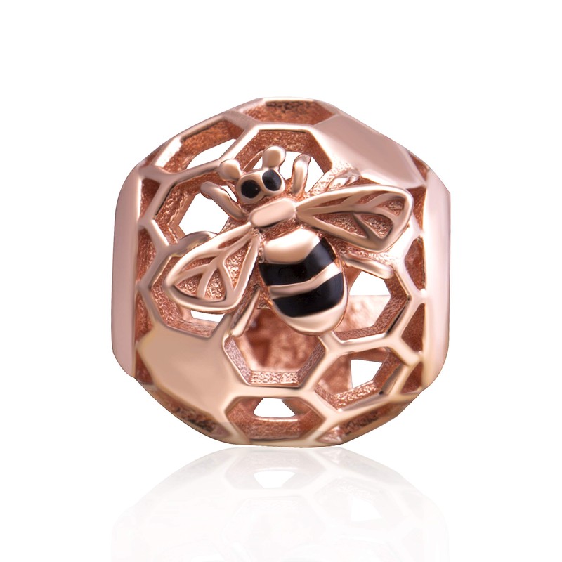 Abalorio de plata de ley 925 con diseño de abeja