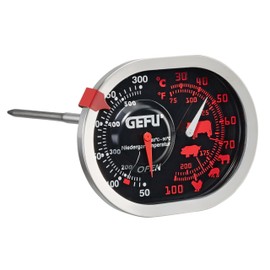 Gefu 21800 Messimo Braten- und Ofenthermometer 3 in 1 aus Edelstahl für Backofen & Grill - Bratenthermometer für Fleisch