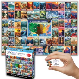 Think2Master Colorful Vintage USA National Parks 1000 Pieces Large Format Jigsaw Puzzle for Kids 12+, Teens, Adults & Families. Great Gift for People Interested in Traveling. Size: 26.8” X 18.9”
