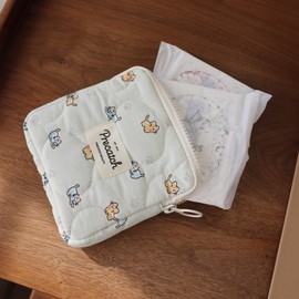 Precatch Women's Pouch, Accessory Storage, Canvas, Coin Purse, Compact, Character, white