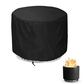 DONSIQIZZ 21 Inch Fire Pit Cover for Solo Stove Bonfire 2.0, Heavy Duty 600D Waterproof Firepit Accessories for 21 inch Solo Stove Cover Round 21 x 15 Inches Outdoor Black