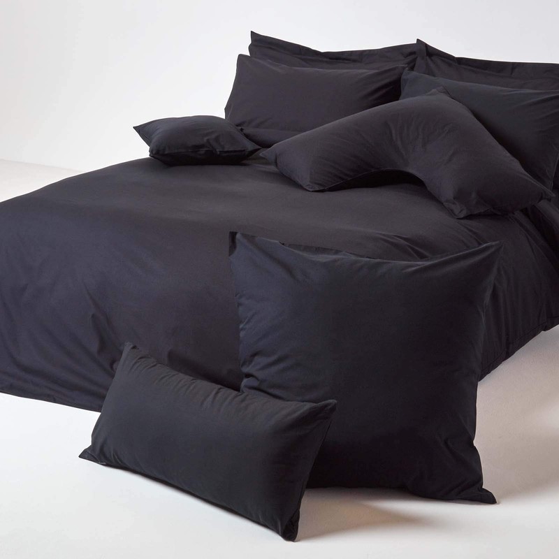 Homescapes Black Oxford Pillowcase 100% Egyptian Cotton 200 Thread Count