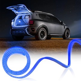 NHHEO Car LED Strip Light For Trunk, 158Inch IP67 Silicone Waterproof Neon Light Strip Embedded, Flexible Cutting Universal Auto Interior Lights(Blue)