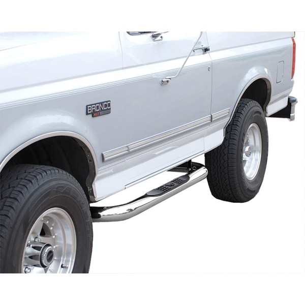 MaxMate 3" Nerf Bars Compatible with 1980-1996 Ford Bronco/F-Series Pickup (1997 HD) Reg Cab | WB2F37207 | Side Step Rails Running Boards