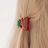 Strawberry Hair Clips for Women, Red and Green Fruit Design,