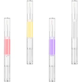 Beaupretty Bolígrafo de aceite para cutículas 4, aceite nutritivo para uñas con cepillo, 2 ml, 4 aromas, para hidratar la piel de las uñas en casa