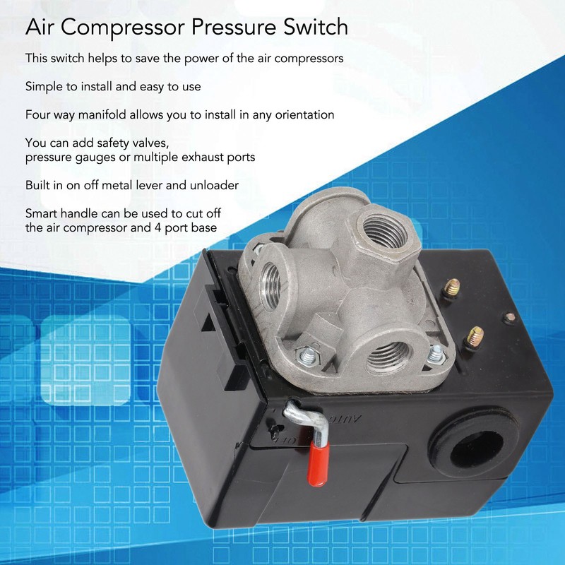 Air Compressor Pressure Switch 4 Ports Pressure Control Switch with