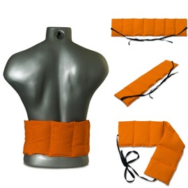 Grain Pillow 7 Chamber with Ribbon 65 x 15 Orange Orange