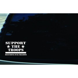 6" X 4" Support The Troops Defending Our Freedom Vinyl Die Cut Decal for Your Car, Truck, Laptop, Window