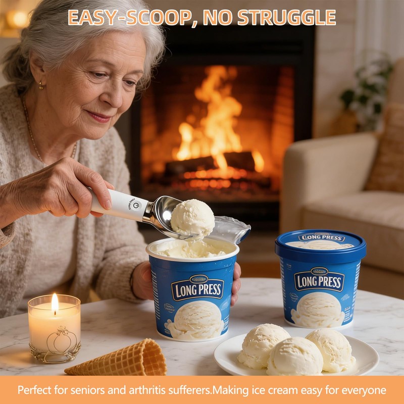 Heated Ice Cream Scoop, 158°F Rechargeable Electric Scooper