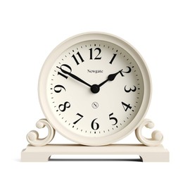 NEWGATE® Divisadero mantel clock | Traditional double scroll design | Vanilla cream | Classic style for desk, table top, shelf or bedside