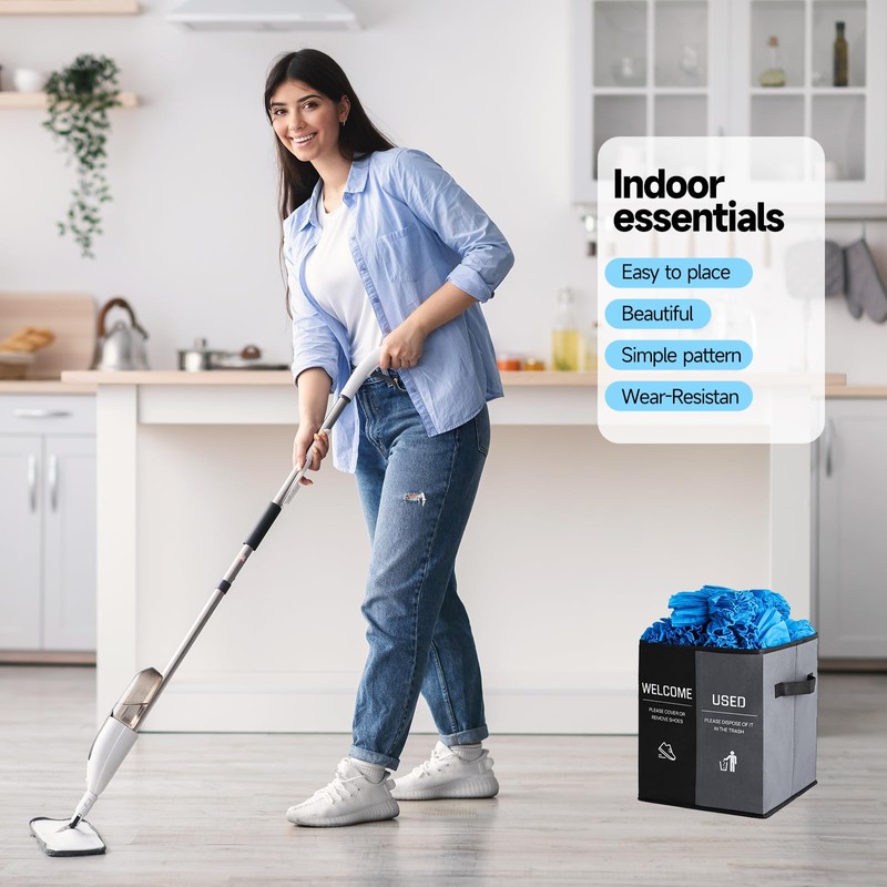 Vortissza Foldable Shoe Cover Dispenser Storage Box Storage Bin Holder