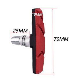 TONLOOEEL 4 Pairs V Bike Brake Pads Set, V Bicycle Brake Blocks with Hex Nuts and Spacers, 4 Brake Face Cable Conduit, 4 Rubber Boots Bike Brake Caliper Replacement for Most Bicycle (Red)