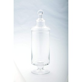 CC Home Furnishings 14" Clear Solid Glass Apothecary Jar with Lid