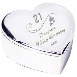 Chris Bag Of Goodies Daughter 21st Birthday 21 Twenty One Years Old Twenty First Heart Shaped Trinket Box Present Gifts from Mum and Dad