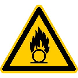 Sticker Warning Sign "Warning of Fire Conveying Substances" Film in Accordance with ISO 7010 W028 | SL 5-30 cm Made in Germany, Sizes Name: 10 cm