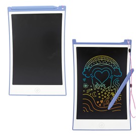 Depesche TOPModel 13605 Magic Board Light Blue with Template Pattern, 8.5 Inch LCD Board with Drawing Pen and Button to Erase and Secure