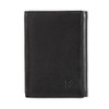 DUDU Men's Leather Trifold Wallet with Inner Window Tri-Fold, Vertical