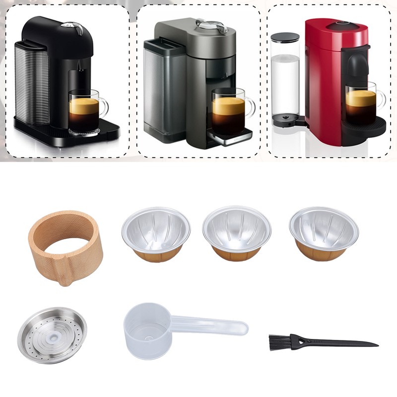 Reusable Coffee Capsules with Scoop and Brush Refillable Coffee Pods