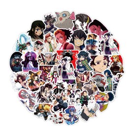 Demon Slayer Stickers, Pack of 100 Demon Slayer Vinyl Stickers, Anime Cartoon Stickers, Waterproof Stickers for Children and Teenagers, for Water Bottles, Skateboard, Notebook, Luggage