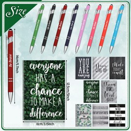 Funrous Funrous 32 Pcs Motivational Quote Pens Inspirational Notepads Mini Journal with Ballpoint Pen Small Notebooks Gift Set for Men Women Coworkers, Adult Party Favors Prizes Gift Bulk(Classic)
