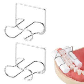 Paquete de 4 clips sujetadores de rollos de algodón dental, acero inoxidable autoclavable de 1 mm, herramientas de aislamiento dental de agarre firme para clínicas y laboratorios dentales
