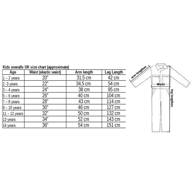 Kids children boiler suit overalls customise trainee bike mechanic