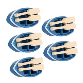 SHINEOFI 5 Sets Miniature Resin Dollhouse Boats with Wooden Oars Ocean Scene Ornaments for Fairy Garden Decoration DIY Micro Landscape Accessories for Home Office Car Display