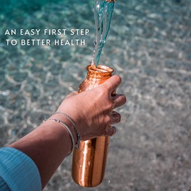 Kosdeg Copper Water Bottle 0.5L / 17oz - Vintage Modern Design - An Ayurvedic Copper Vessel - Drink More Water, Lower Your Sugar Intake And Enjoy The Health Benefits Immediately…