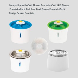 12 Pack Cat Water Fountain Filters for Catit, Triple Action Replacement Filters for Catit Flower Fountain and Catit Stainless Steel Fountain