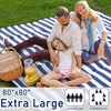 Timirock Striped Picnic Blankets 80” x 80” Extra Large Waterproof