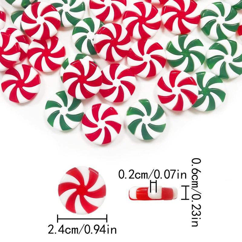 WELANE Christmas Candy Decor, 60 PCS Mini Red Green Christmas