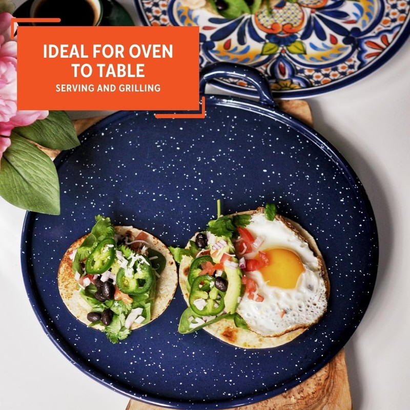 IMUSA 11in Enamel Comal, Blue