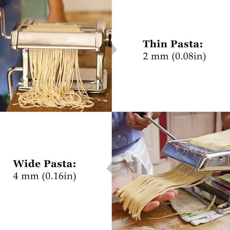 Pasta Maker Machine, Manual Pasta Maker with 9 Adjustable Thickness