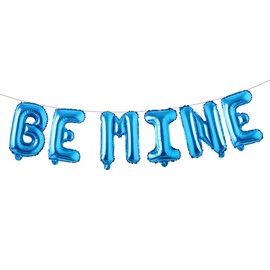 RUIANSI BE Mine Valentine Banner Decoration Balloon for Galentines Day Bubbly Bar Bridal Shower Wedding Bridal Shower Marry Me Bachelo Party Supplies (BE MINE Blue)