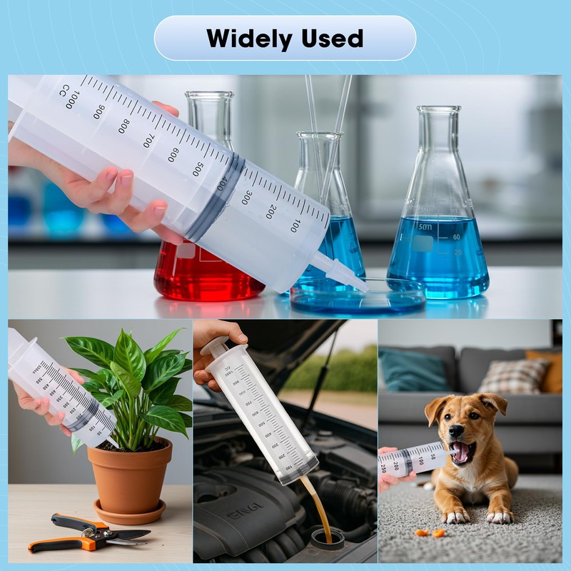 500mL Large Syringe with Tip Adapter, Individual Sealed and Sterile,